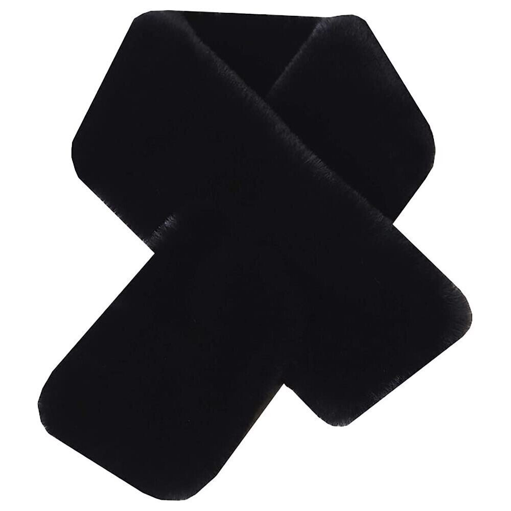 2864 Plush Scarf For Women Winter Furry Faux Fur Loophole Short